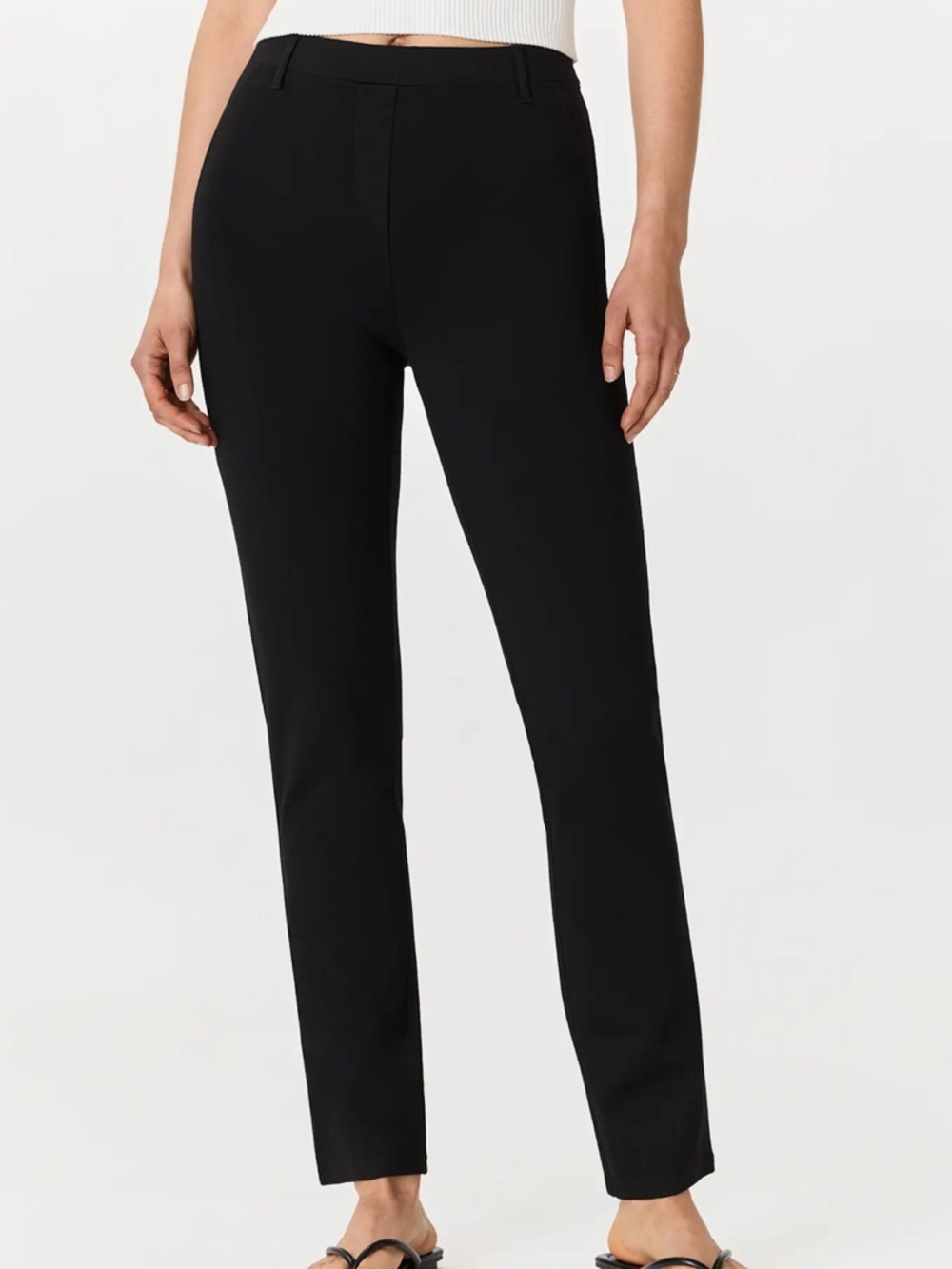 NEW! Quince Ultra-Stretch Ponte Straight Leg Pants in Black *26 inch inseam